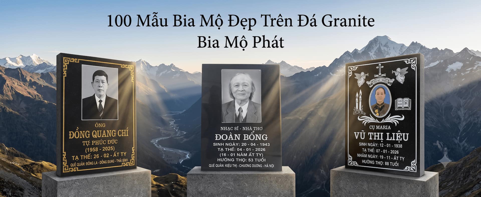 Bia mộ đá granite cao cấp