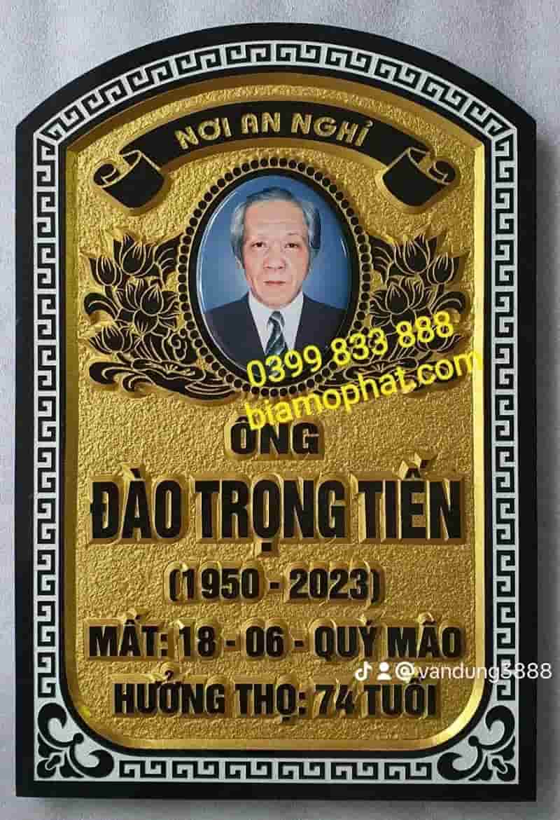 Mẫu Bia Mộ Chữ Nổi 3D Đẹp