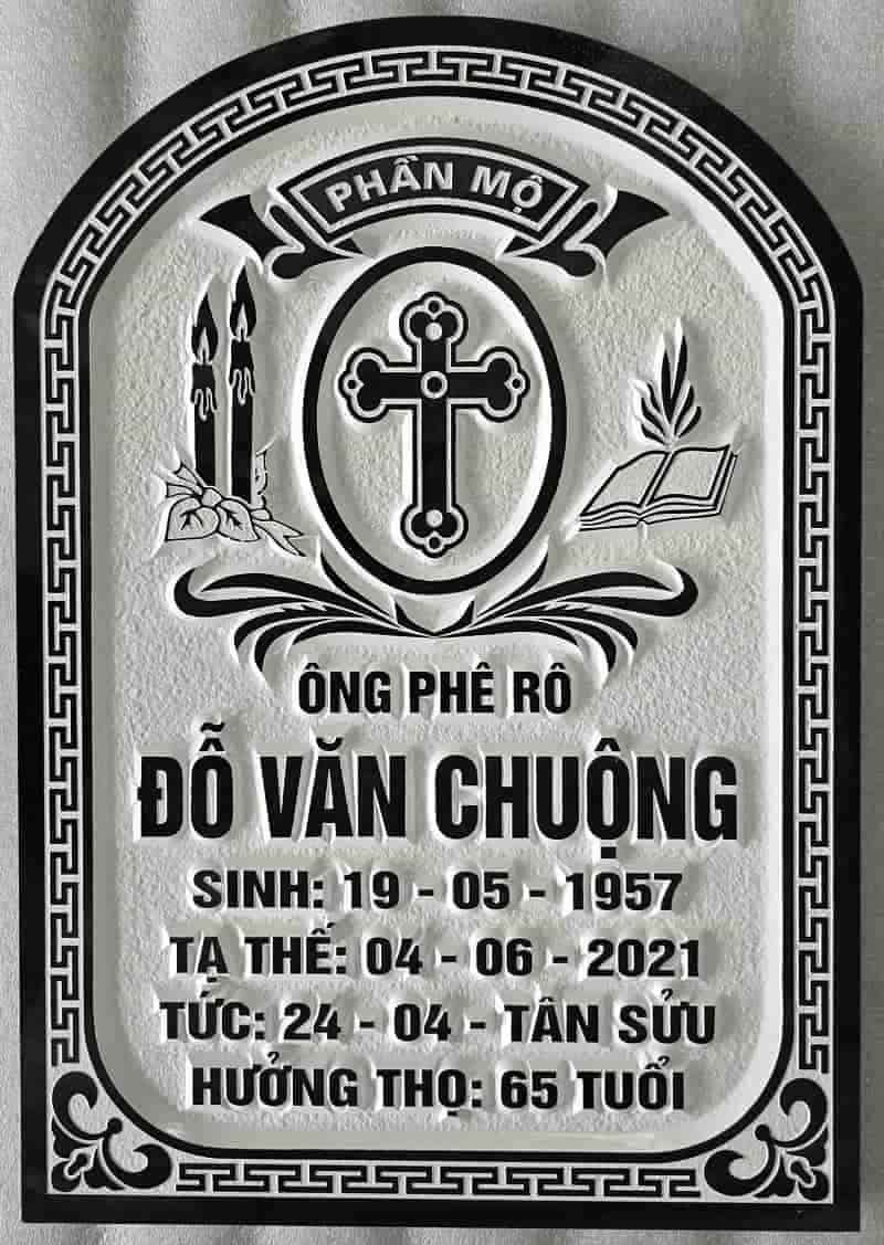Mẫu Bia Mộ Công Giáo Chữ Nổi 3D - 09